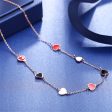 18K Rose Gold-Plated Heart Station Necklace Cheap