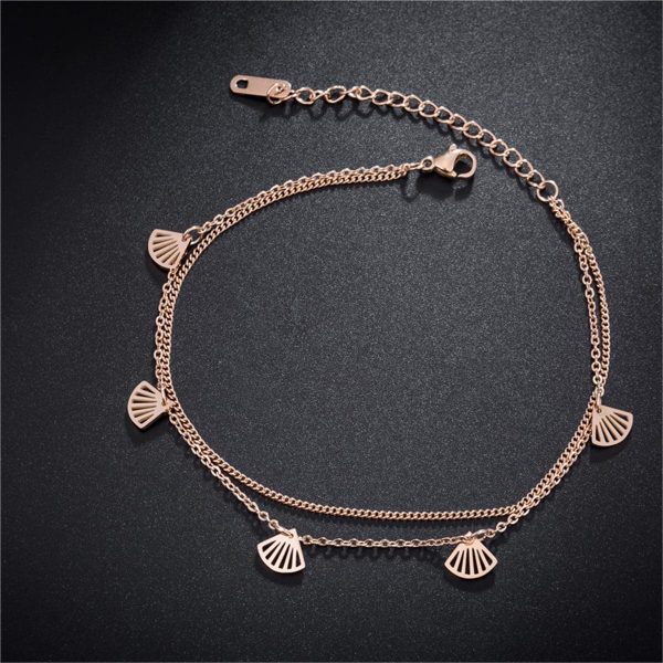 18K Rose Gold-Plated Gingko Leaves Charm Bracelet Online