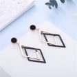 Black Acrylic & 18K Rose Gold-Plated Rhombus Drop Earrings Hot on Sale