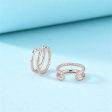 18K Rose Gold-Plated Half-Twine Layered Ear Cuffs Set For Cheap