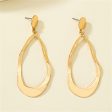 18K Gold-Plated Twisted Open Drop Earrings For Sale