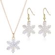 White & 18K Gold-Plated Snowflake Pendant Necklace & Drop Earrings Sale