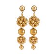 18K Gold-Plated Bead Cluster Drop Earrings Fashion