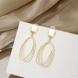 18K Gold-Plated Stacked Open Oval Drop Earrings Hot on Sale