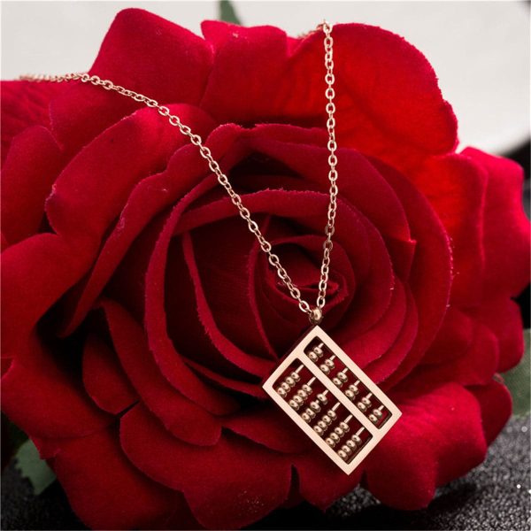 18K Rose Gold-Plated Abacus Pendant Necklace Cheap