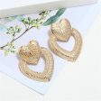 18K Gold-Plated Studded Open Heart Drop Earrings Fashion