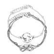 Silver-Plated Heart Infinity Anklet Set Fashion