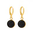 Black Crystal & 18K Gold-Plated Round Drop Earrings Hot on Sale