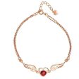 Red Crystal & Cubic Zirconia Flying Heart Bracelet on Sale