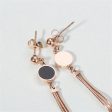 Black Acrylic & 18K Rose Gold-Plated Long Tassel Drop Earrings Fashion