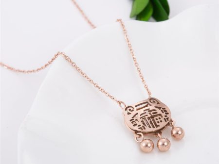 18K Rose Gold-Plated Lock Of Longevity Pendant Necklace on Sale