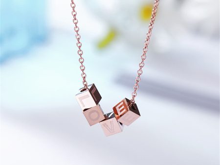 18K Rose Gold-Plated Linked-Cube Pendant Necklace Online Sale