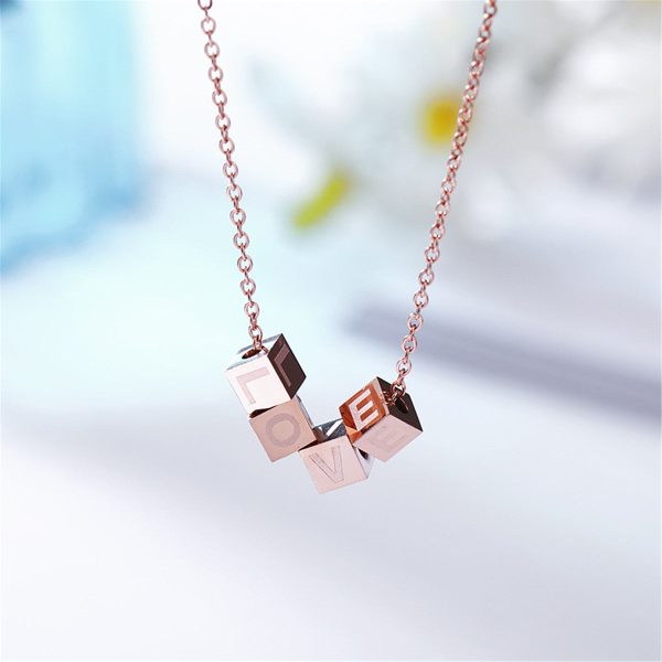 18K Rose Gold-Plated Linked-Cube Pendant Necklace Online Sale