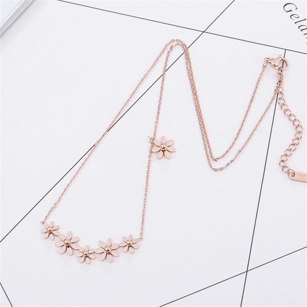 18K Rose Gold-Plated Linking Mums Pendant Necklace Online now