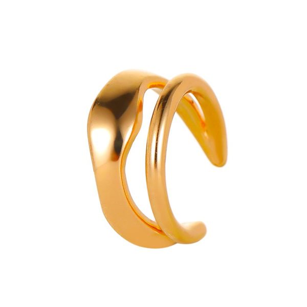 18K Gold-Plated Abstract Layered Ear Cuff Discount