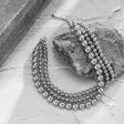 Silver-Plated Layered Beaded Choker For Discount