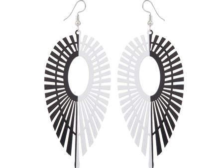 Black & White Abstract Wing Drop Earrings Hot on Sale