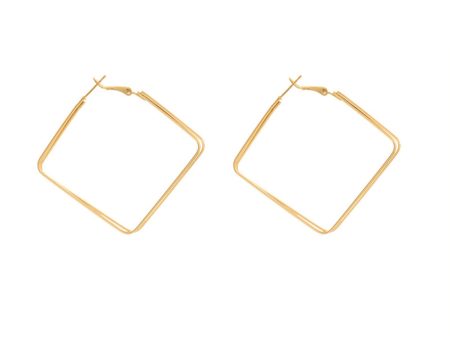 18K Gold-Plated Layered Rhombus Hoop Earrings Online Hot Sale