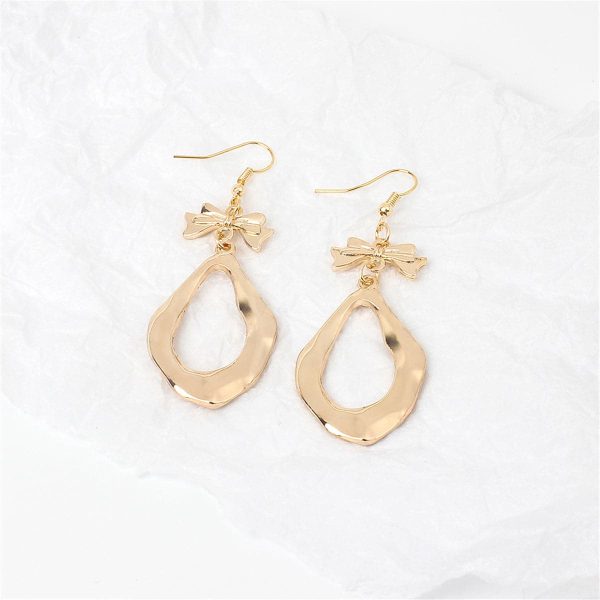 18K Gold-Plated Bow Drop Earrings For Cheap