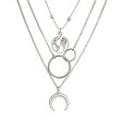 Silver-Plated Celestial Openwork Triple-Layer Pendant Necklace Hot on Sale