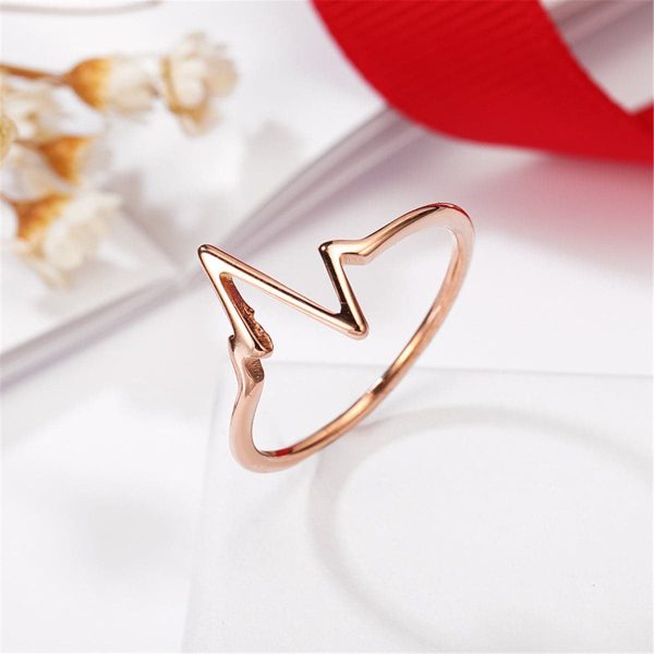 18K Rose Gold-Plated Heartbeat Band Discount