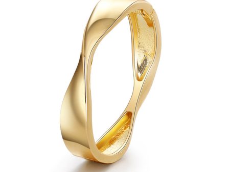 18K Gold-Plated Twisted Hinge Bangle Sale