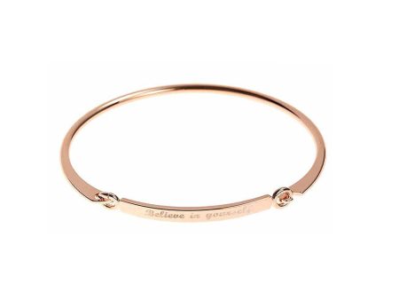 18K Rose Gold-Plated  Believe In Yourself  Bangle Cheap