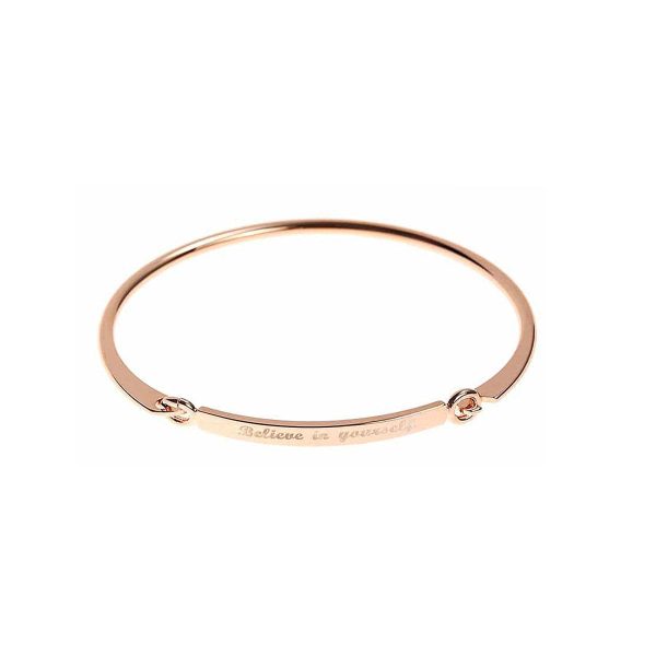 18K Rose Gold-Plated  Believe In Yourself  Bangle Cheap