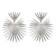 Silver-Plated Heart Burst Drop Earrings Online