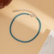 Blue Enamel & Silver-Plated Box Chain Anklet For Cheap