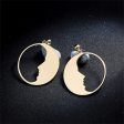 18K Gold-Plated Open Face Drop Earrings Cheap