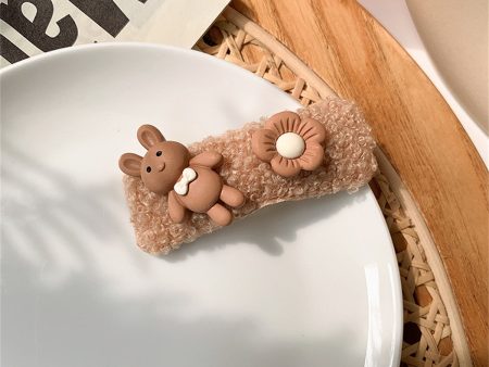 Brown Polystyrene Rabbit Hair Clip Cheap