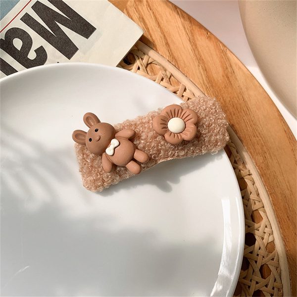 Brown Polystyrene Rabbit Hair Clip Cheap