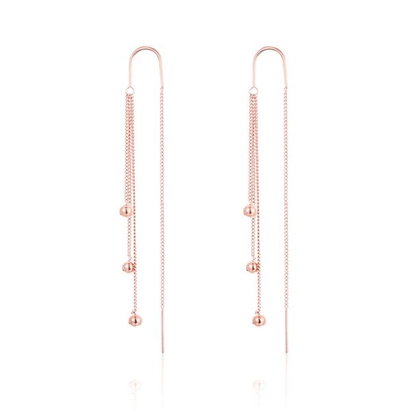 18K Rose Gold-Plated Beaded Tassel Drop Earrings Online Sale