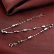 Sterling Silver Long Bead Charm Anklet Discount