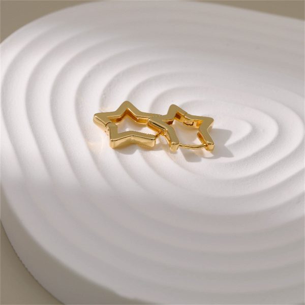 18K Gold-Plated Star Hoop Earrings Online