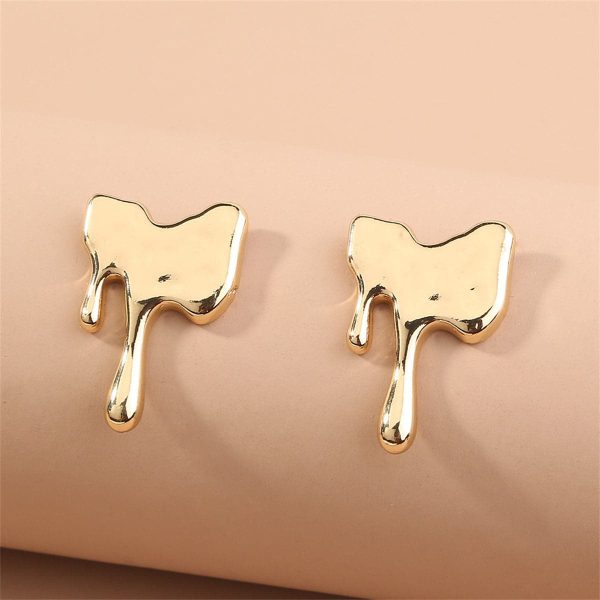 18K Gold-Plated Melted Geometric Stud Earrings Online Sale