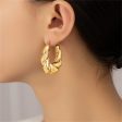 18K Gold-Plated Twisted Hoop Earrings For Cheap