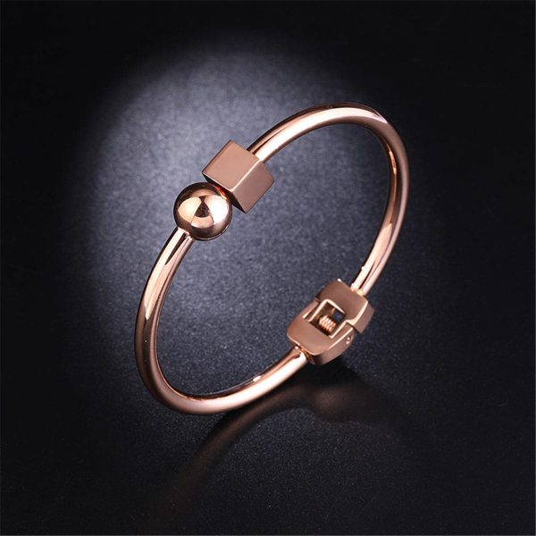 18K Rose Gold-Plated Bead & Cube Cuff on Sale