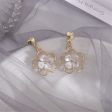 White & Gold-Plated Flower Clip-On Earrings Online Hot Sale