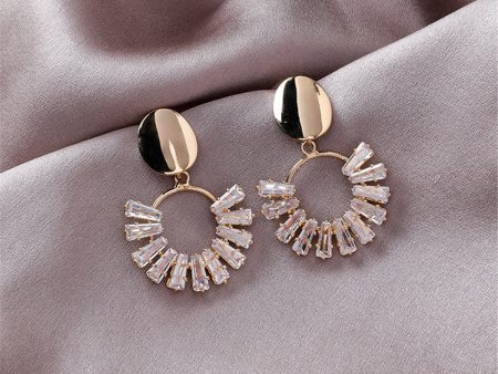 18K Gold-Plated & Crystal Circle Drop Earrings Online Hot Sale