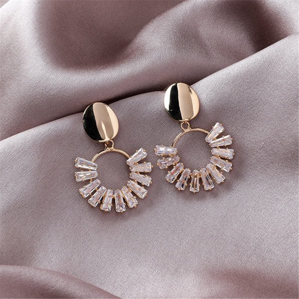 18K Gold-Plated & Crystal Circle Drop Earrings Online Hot Sale