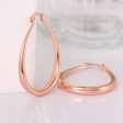 18K Rose Gold-Plated Ellipse Hoop Earrings For Discount