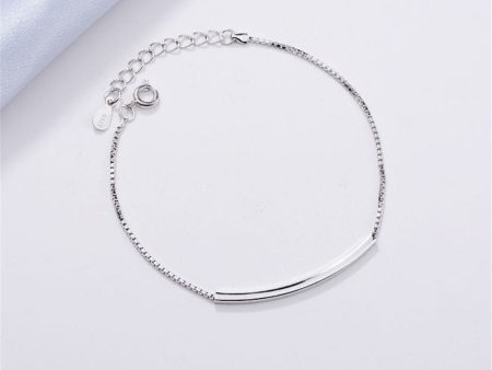 Silver-Plated Curved Bar Bracelet Cheap