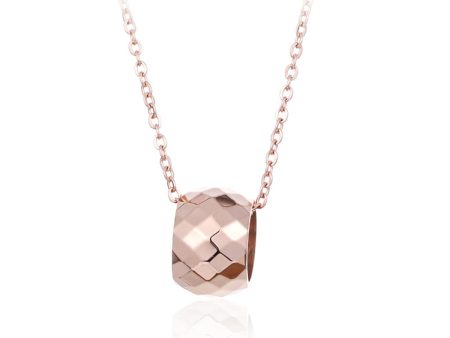 18K Rose Gold-Plated Cut Ball Pendant Necklace Cheap