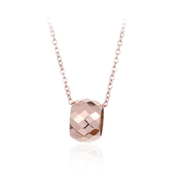 18K Rose Gold-Plated Cut Ball Pendant Necklace Cheap