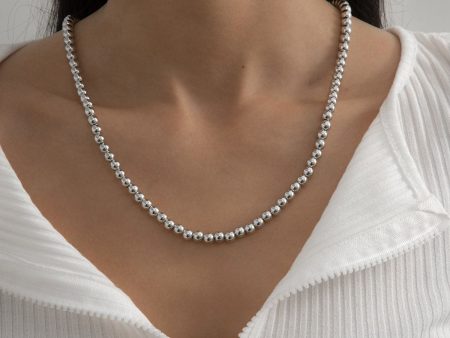 Silver-Plated Beaded Necklace Sale