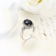 Black Crystal & Cubic Zirconia Oval-Cut Ring Online now