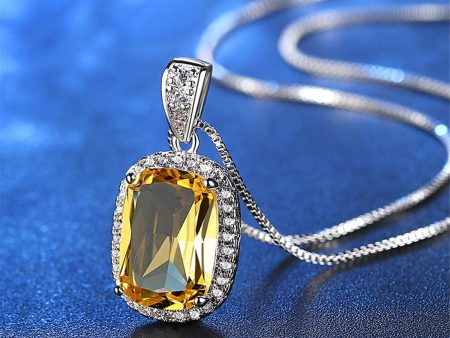 Yellow Crystal & Cubic Zirconia Silver-Plated Pendant Necklace Online Hot Sale