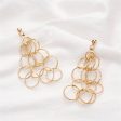 18K Gold-Plated Ring Chain Drop Earrings Supply